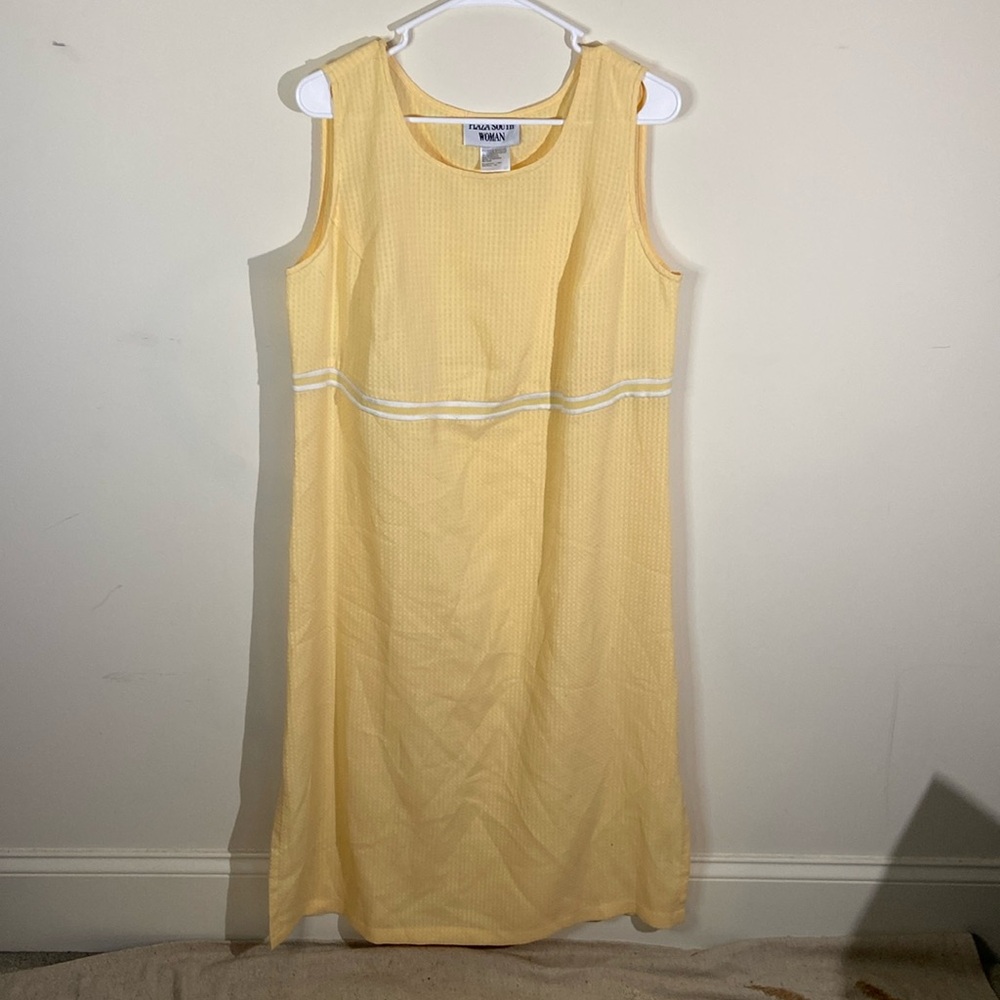 Vintage Plaza South Woman Yellow Sundress Size 14W